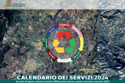 Raccolta differenziata: calendario secondo semestre Luglio-Dicembre 2024